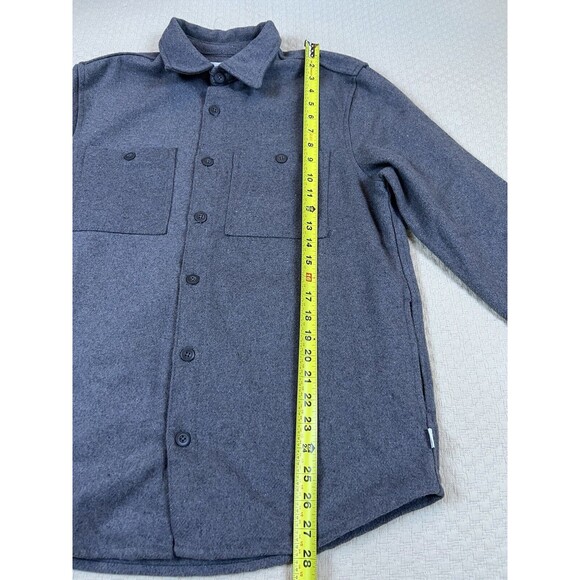 Onia Brushed Flannel Shirt Essential Heavy-Weight Overshirt | Gray | Mens Medium - Picture 11 of 13